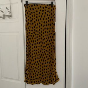NWT Madewell Midi Cheetah/Polka Dot Skirt Sz 0